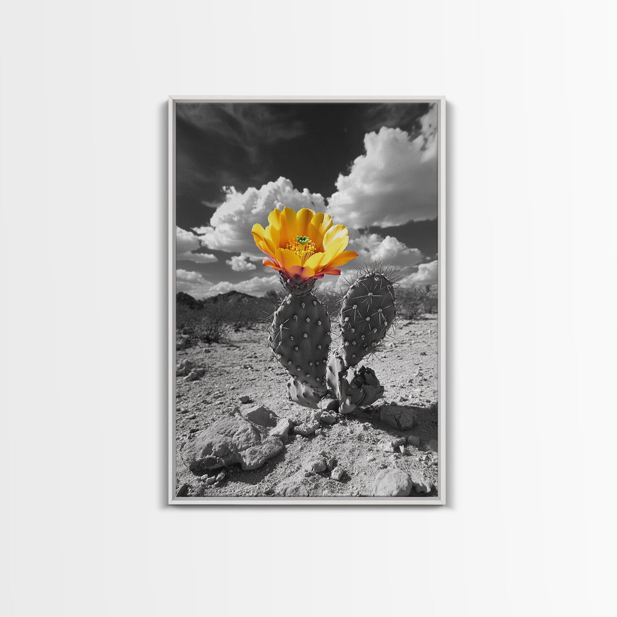 Desert Bloom, Wildflower Painting, Botanical Prints, Rustic Art, Southwest Wall Art, Nature Decor, Framed Canvas Print, Gift Idea