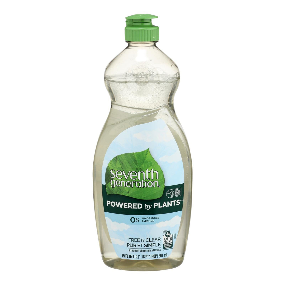 Seventh Generation Free & Clear Dish Liquid, 19 fl oz (Case of 6)