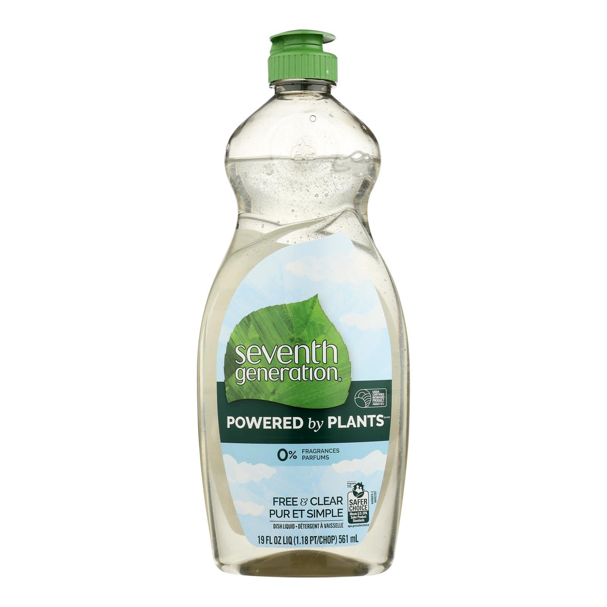Seventh Generation Free & Clear Dish Liquid, 19 fl oz (Case of 6)