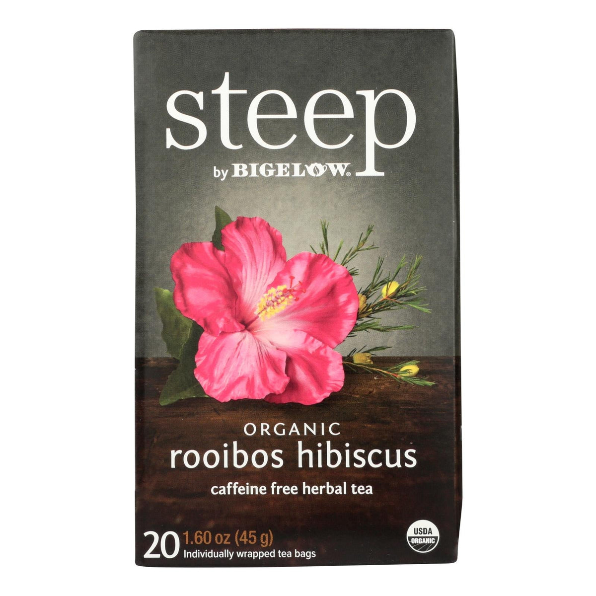 Organic Rooibos Hibiscus Tea (Pack of 6) - Steep by Bigelow, 20 Bags