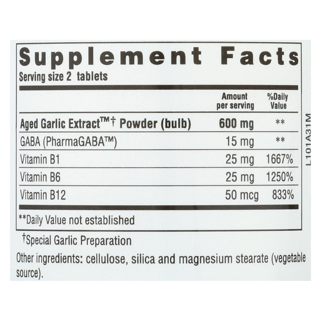 Kyolic Aged Garlic Extract Stress & Fatigue Relief Formula 101 (Pack of 100 Tablets)
