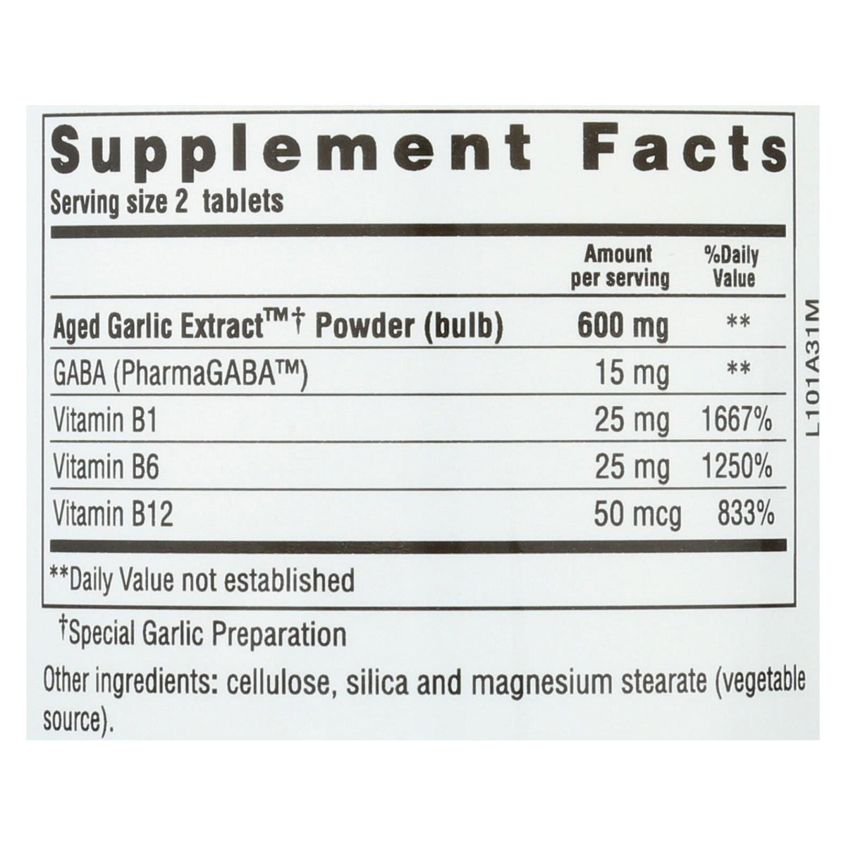Kyolic Aged Garlic Extract Stress & Fatigue Relief Formula 101 (Pack of 100 Tablets)