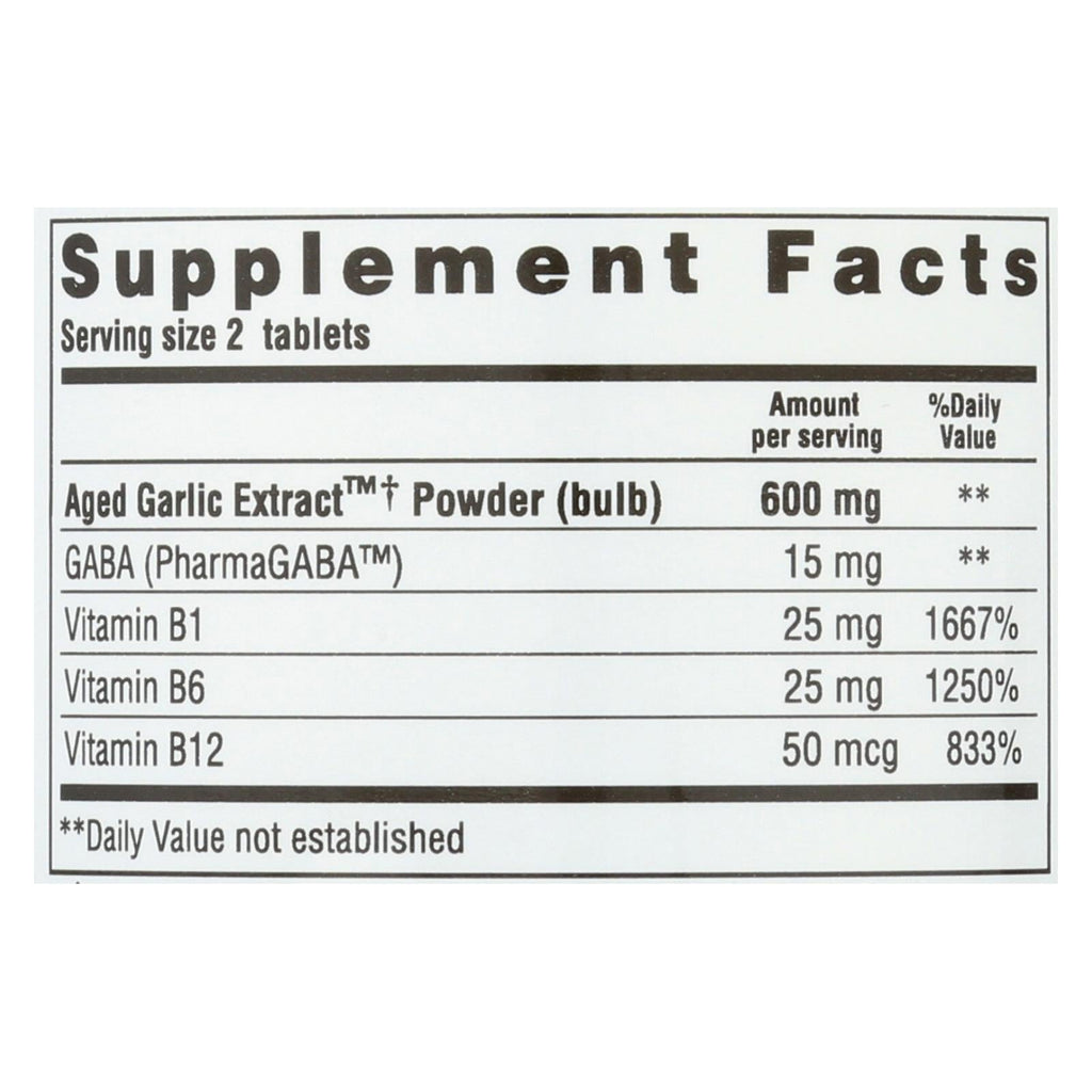Kyolic Aged Garlic Extract Stress & Fatigue Relief Formula 101 (Pack of 100 Tablets)