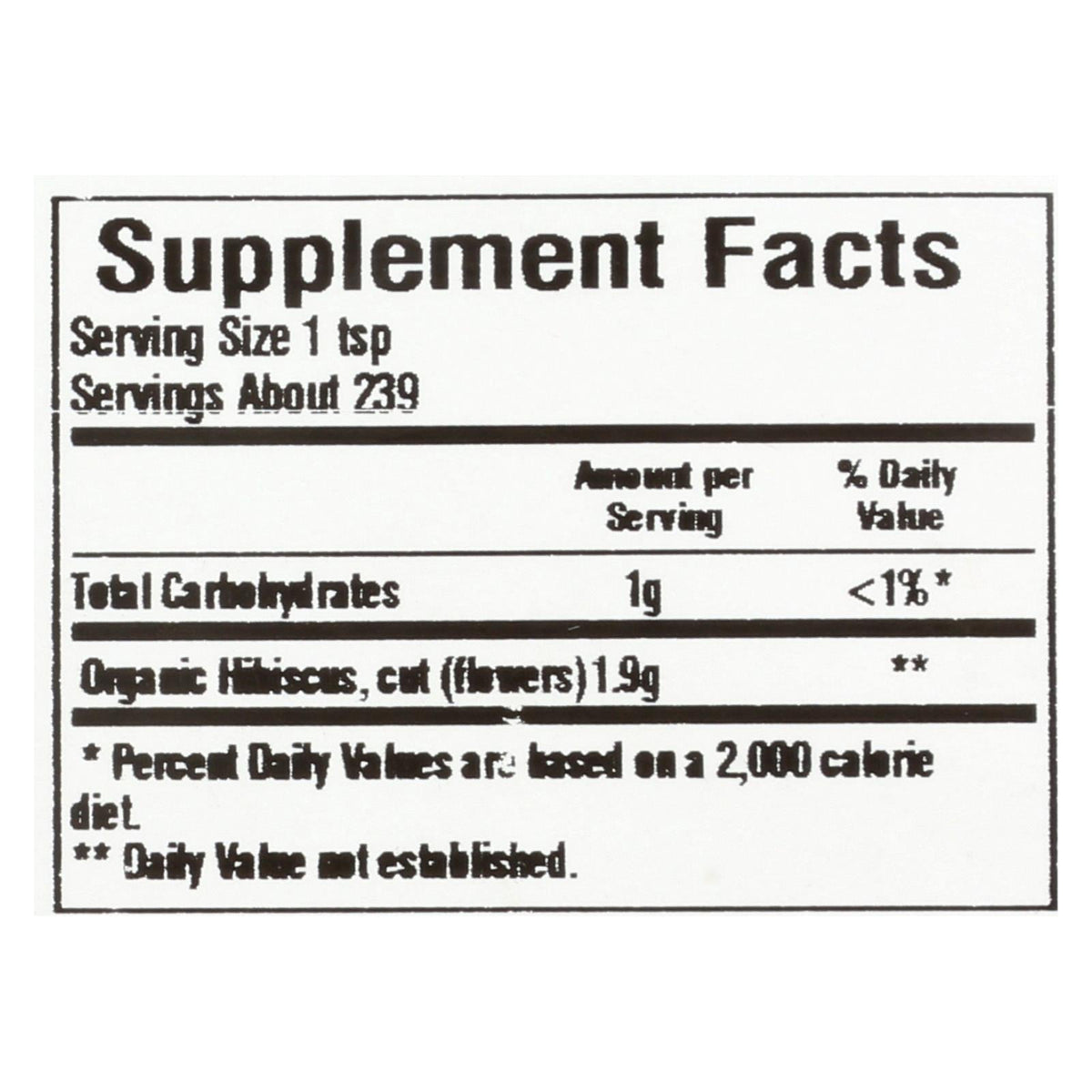 Frontier Co-op Organic Cut & Sifted Hibiscus Flowers, 1 lb Bulk