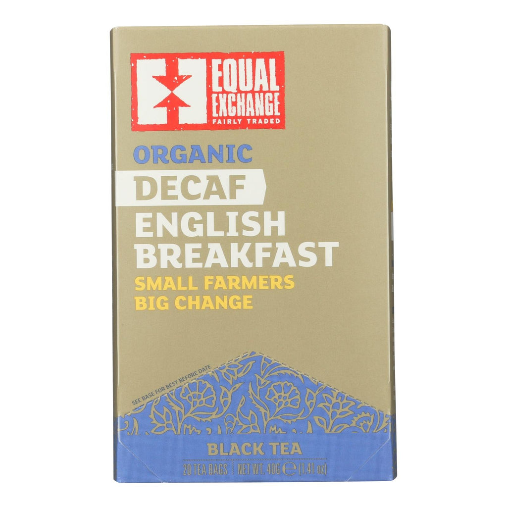 Equal Exchange Organic English Breakfast Black Tea, 20 ct (Case of 6)
