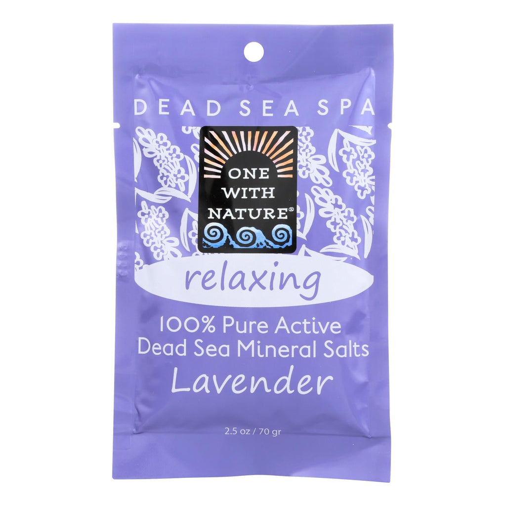 One With Nature Relaxing Lavender Dead Sea Mineral Salt Bath, 2.5 oz (Case of 6)