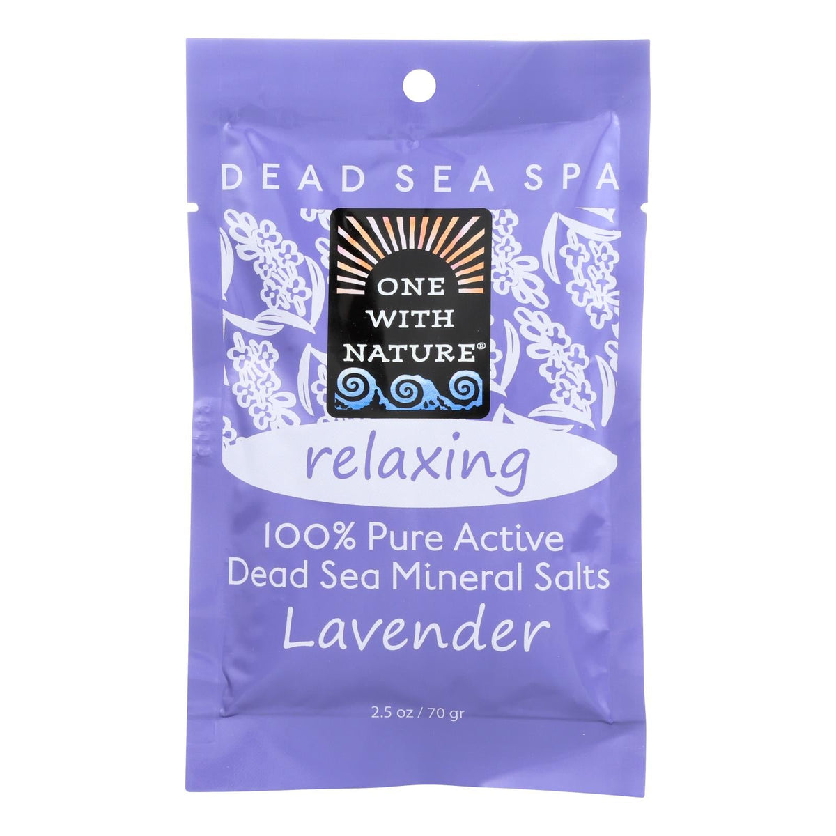 One With Nature Relaxing Lavender Dead Sea Mineral Salt Bath, 2.5 oz (Case of 6)