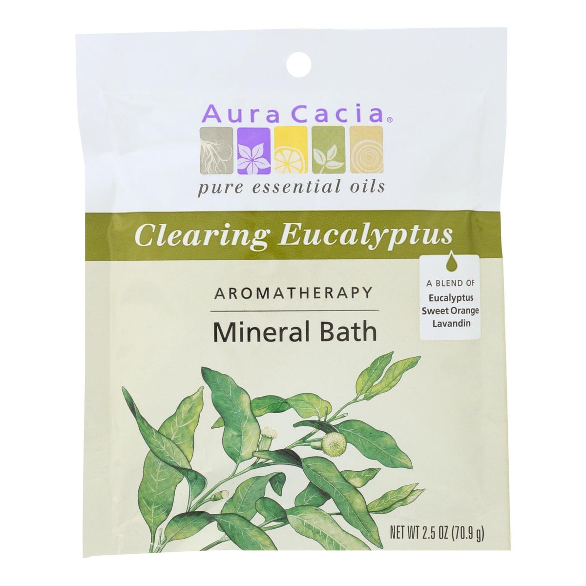Aura Cacia Eucalyptus Harvest Aromatherapy Mineral Bath, 2.5 oz (Case of 6)