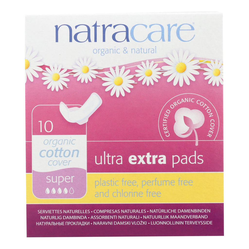 Natracare Ultra Extra Super Pads with Wings, 10 ct