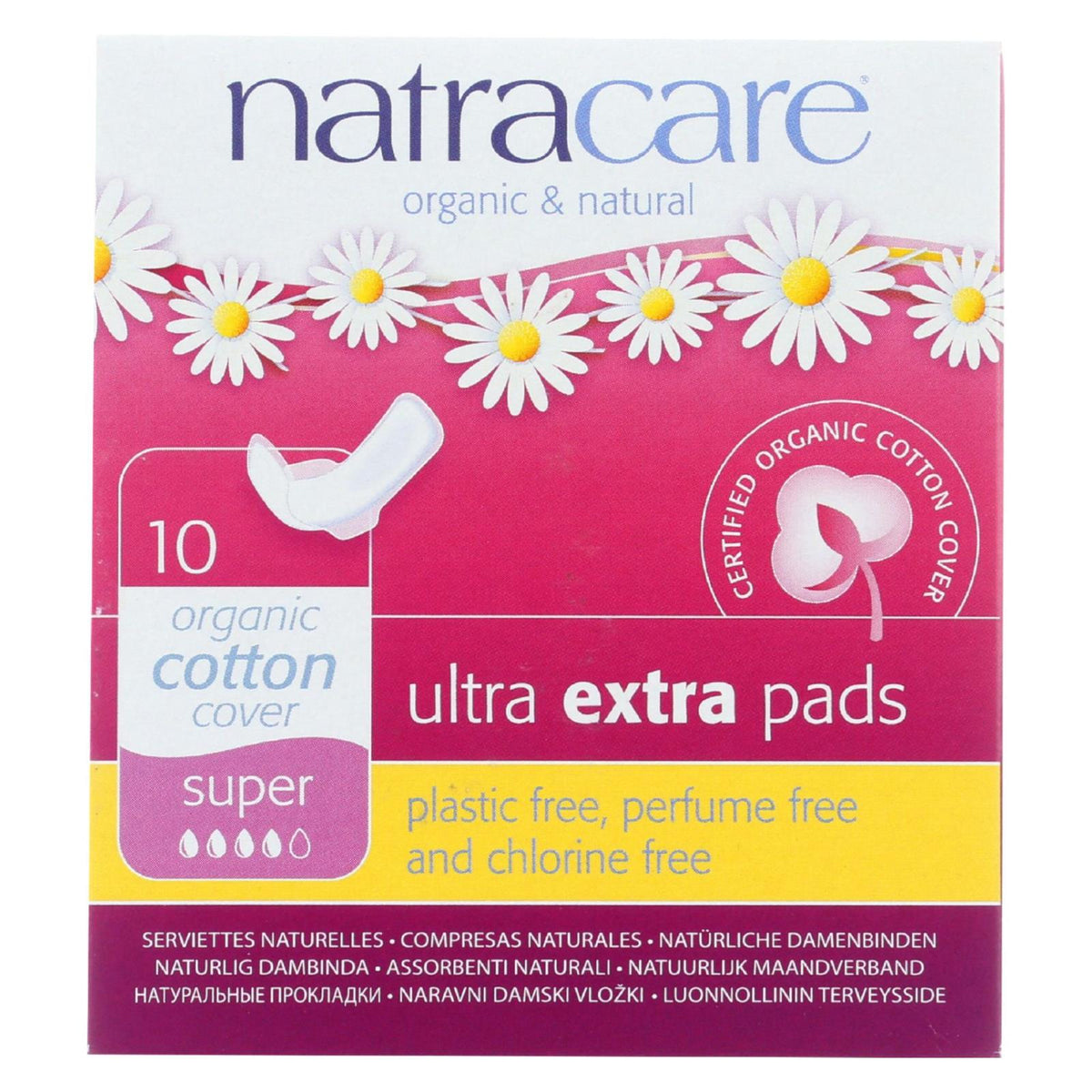 Natracare Ultra Extra Super Pads with Wings, 10 ct