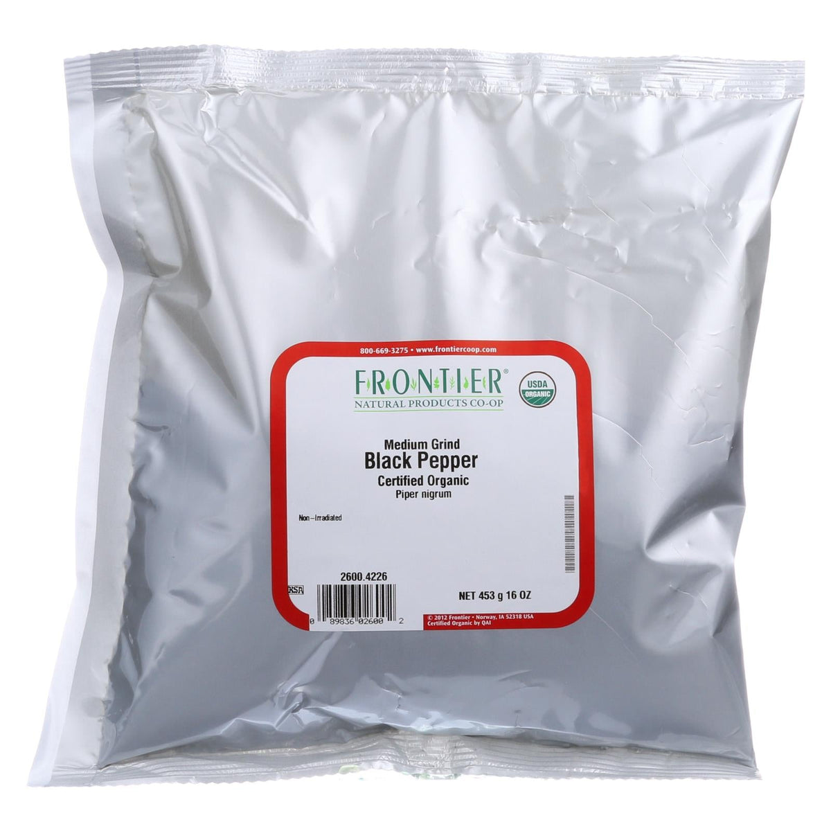 Frontier Co-op Organic Medium Grind Black Pepper, 1 lb