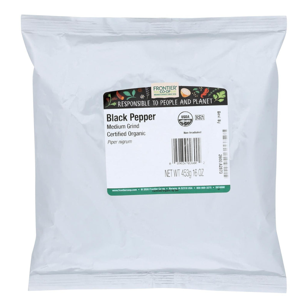 Frontier Co-op Organic Medium Grind Black Pepper, 1 lb