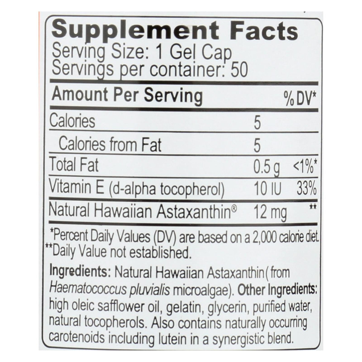 Nutrex Hawaii Bioastin Hawaiian Astaxanthin - 12mg (Pack of 50 Gel Caps)