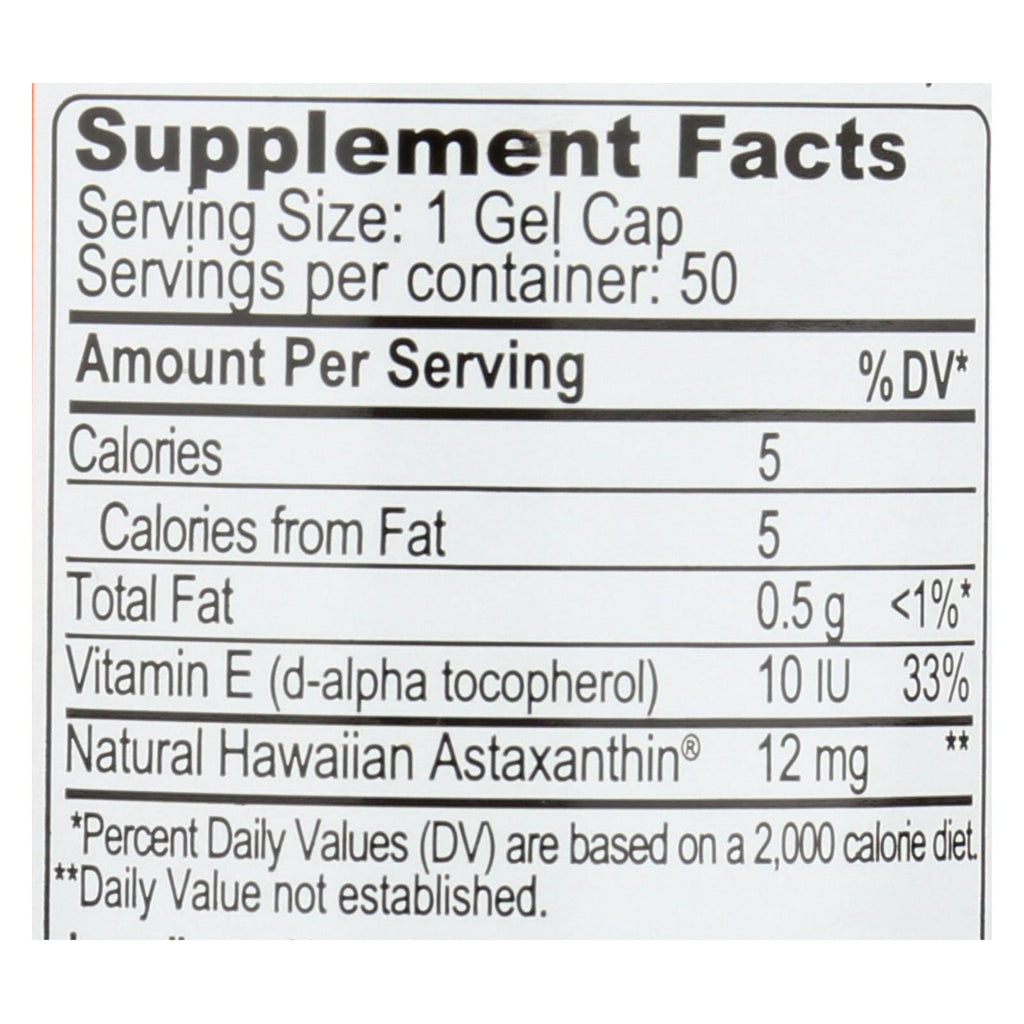 Nutrex Hawaii Bioastin Hawaiian Astaxanthin - 12mg (Pack of 50 Gel Caps)