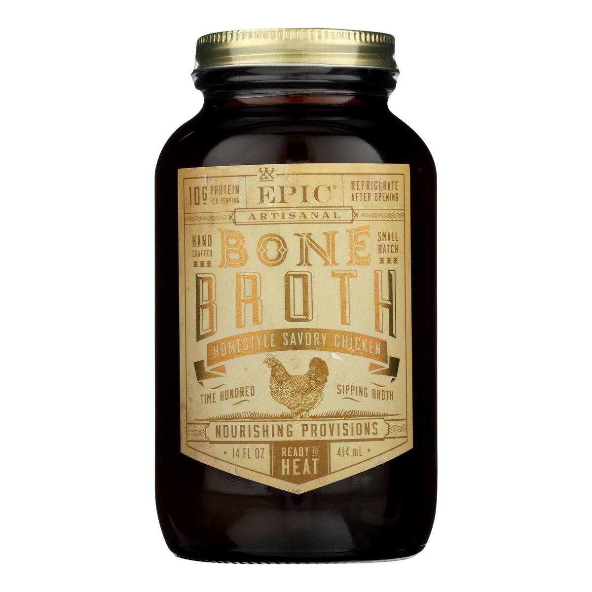 Epic Homestyle Savory Chicken Bone Broth, 14 fl oz (Case of 6)