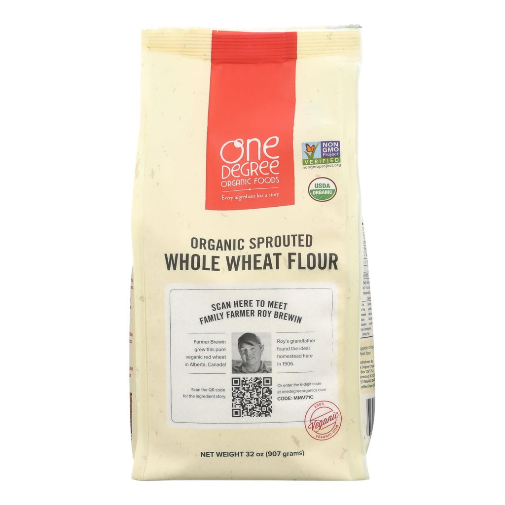 One Degree Organic Foods Sprouted Whole Wheat Flour, 32 oz (Case of 6)