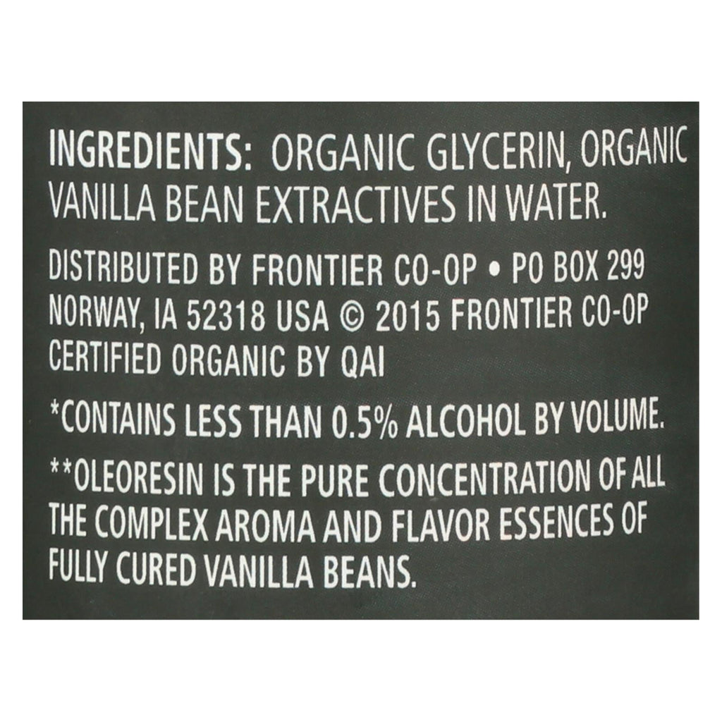Frontier Co-op Organic Vanilla Flavoring, 4 oz