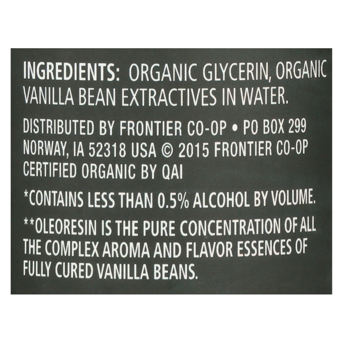 Frontier Co-op Organic Vanilla Flavoring, 4 oz
