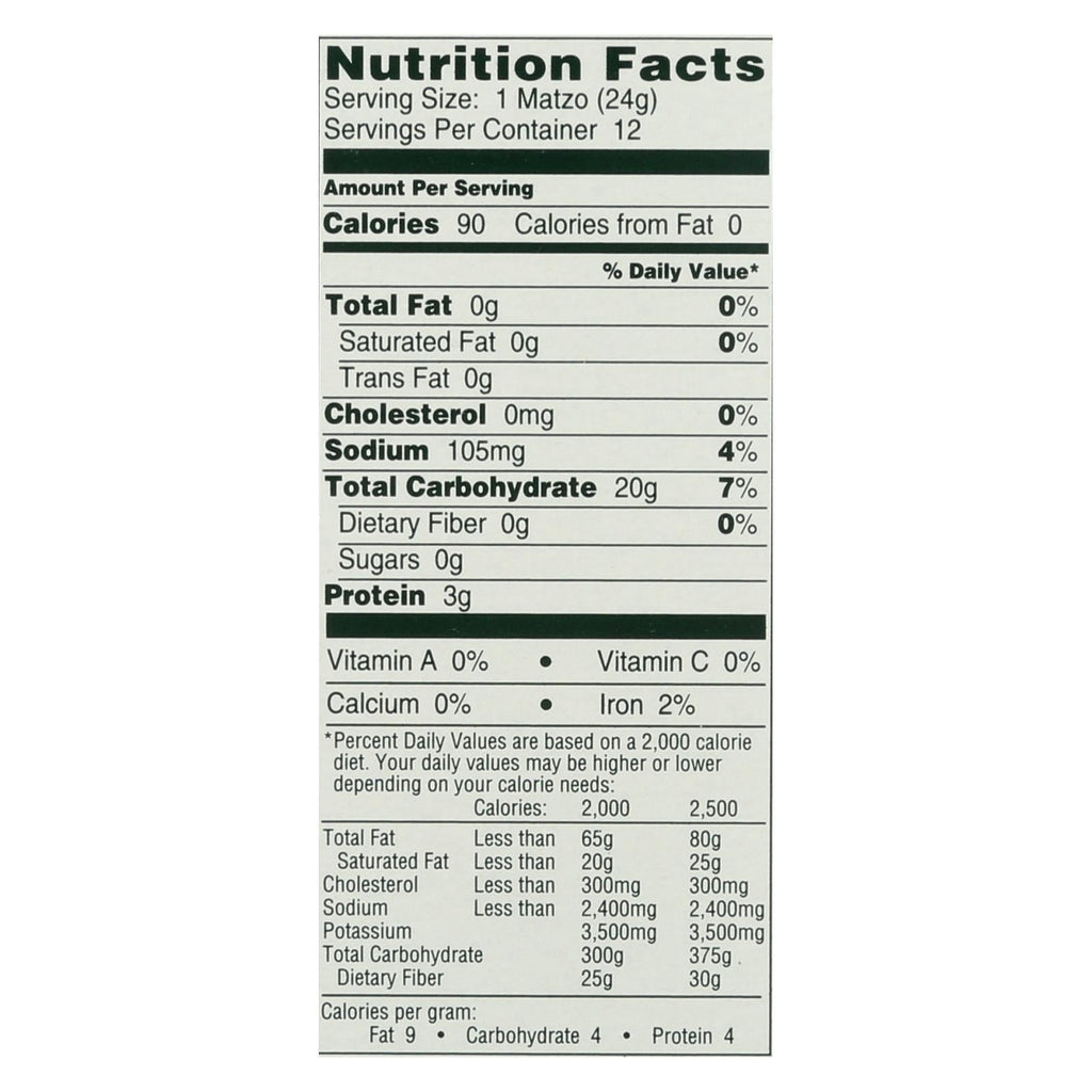 Manischewitz Salted Thin Matzo Crackers, 10 oz (Case of 12)