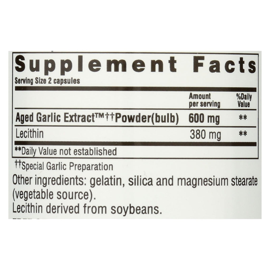Kyolic Aged Garlic Extract Formula 104, 100 Capsules