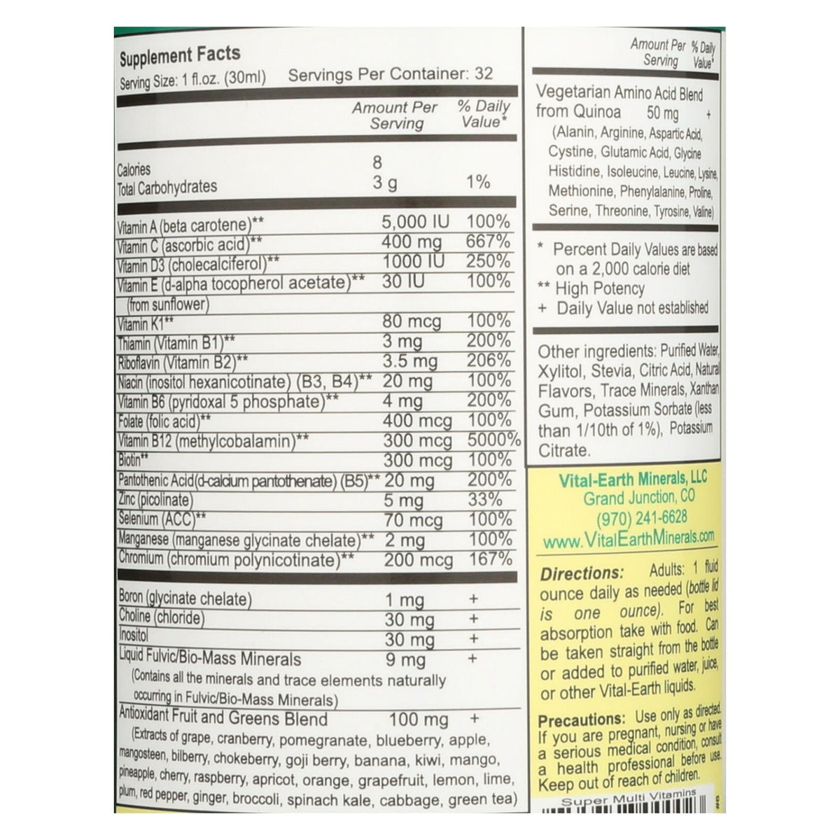 Vital Earth Minerals Super Multi Passion Fruit (32 Fl Oz.)