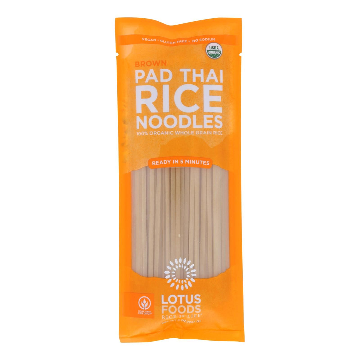 Lotus Foods Organic Brown Rice Pad Thai Noodles, 8 oz (Case of 8)