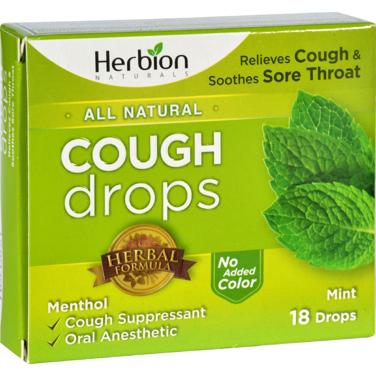 Herbion Naturals All Natural Mint Cough Drops, 18 ct
