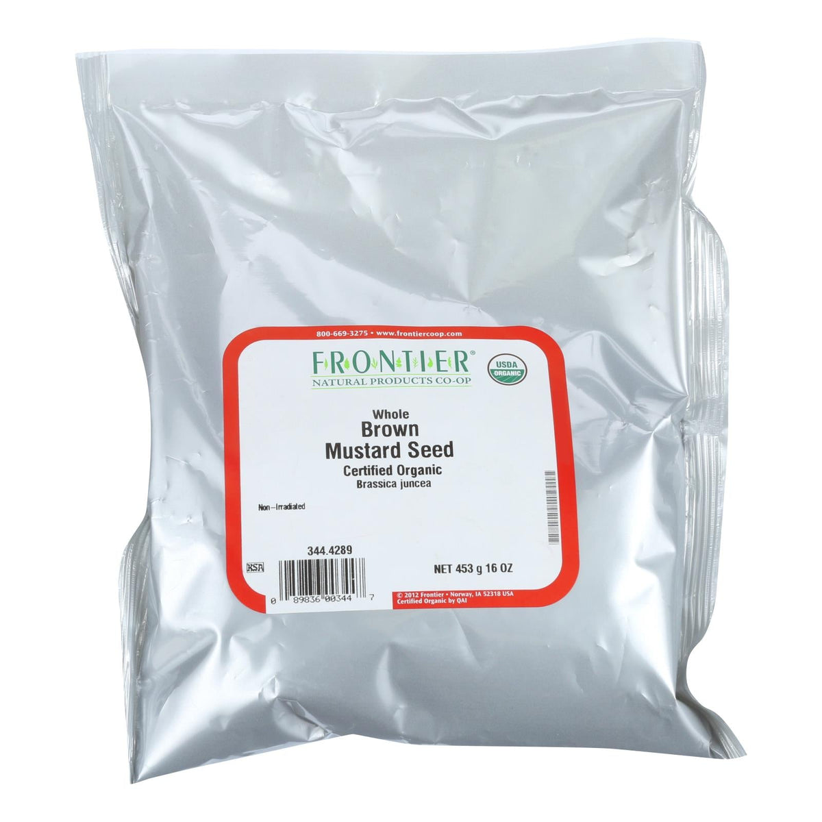 Organic Brown Whole Mustard Seed (Pack of 1lb) - Frontier Herb Single Bulk Item