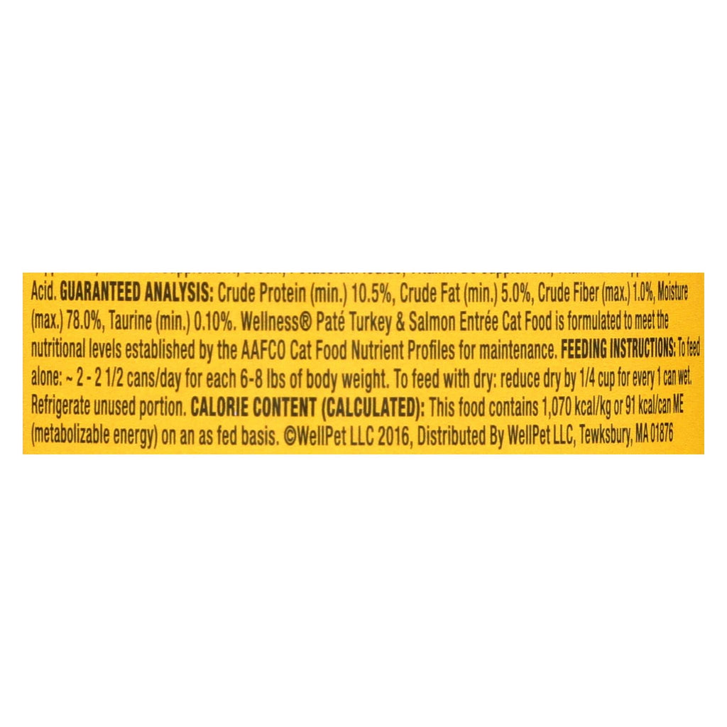 Wellness Pet Products Cat Food - Turkey And Salmon Recipe (Pack of 24) - 3 Oz.