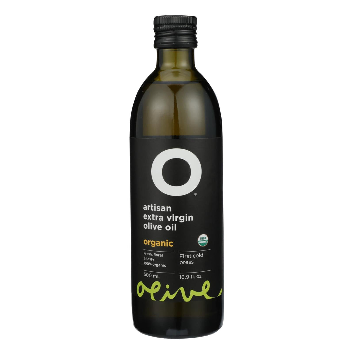 O Olive Oil 100% Organic Extra Virgin Olive Oil, 16.9 fl oz (Case of 6)