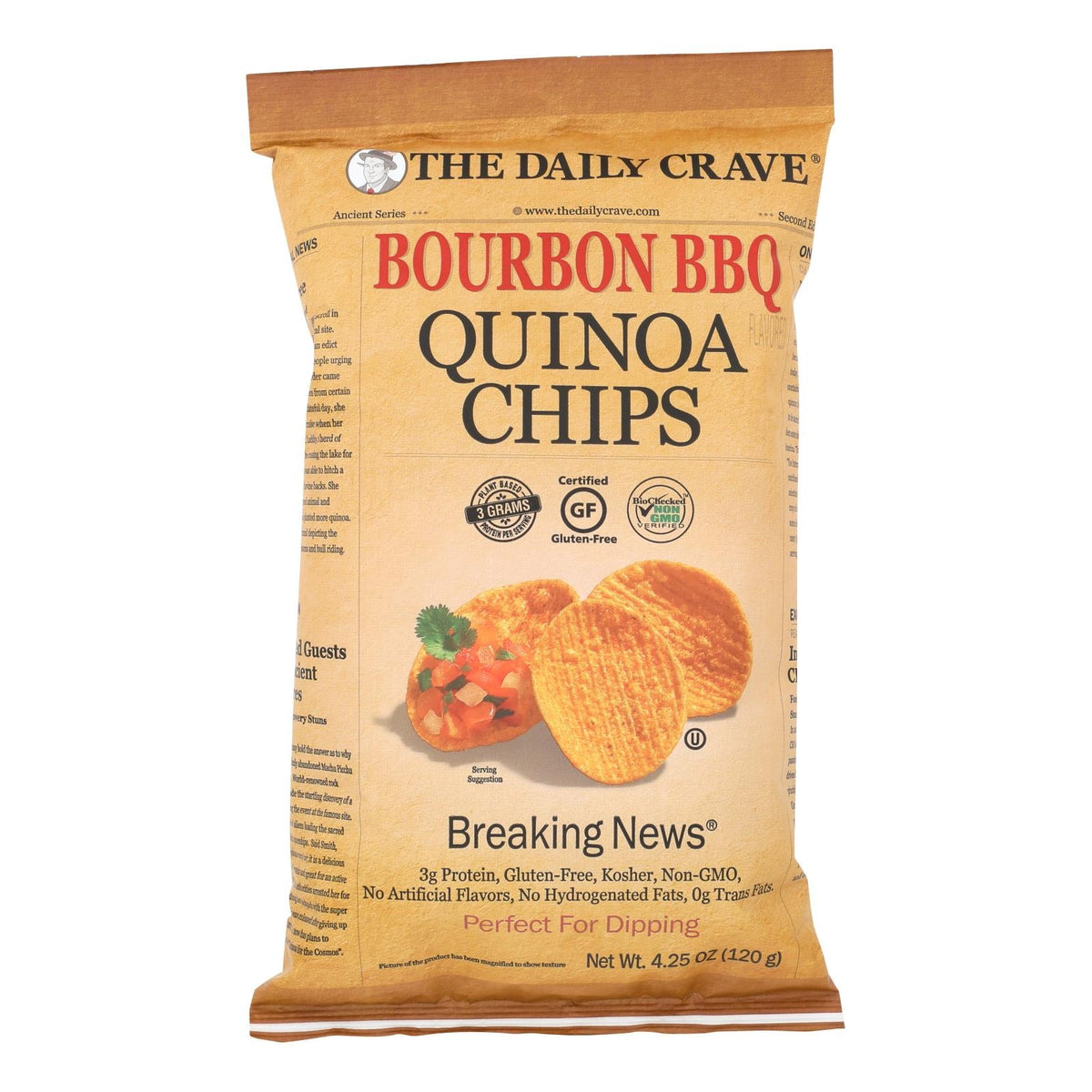 The Daily Crave Bourbon BBQ Quinoa Chips, 4.25 oz (Case of 8)