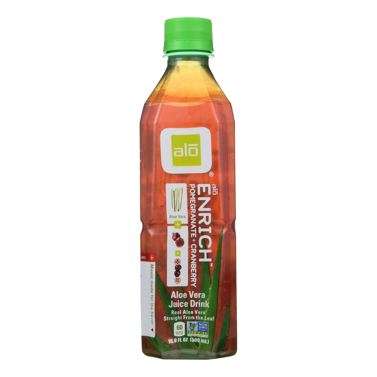 Alo Original Enriched Pomegranate & Cranberry Aloe Vera Juice Drink, 16.9 fl oz (Case of 12)