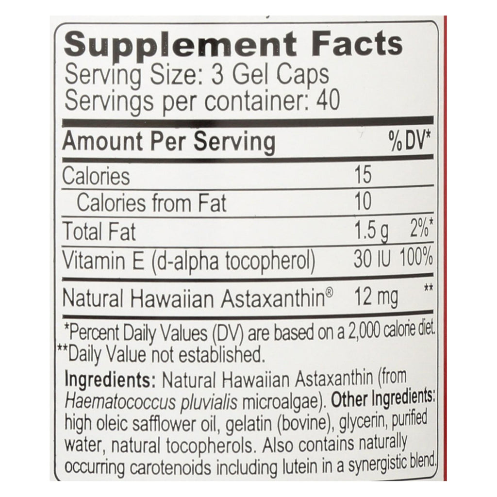 Bioastin 4mg (Pack of 120 Capsules) Astaxanthin Microalgae