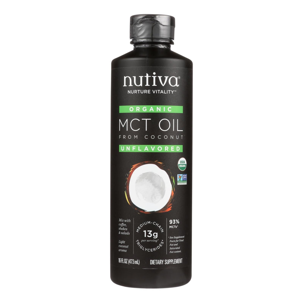 Nutiva Organic MCT Oil, Unflavored, 16 fl oz