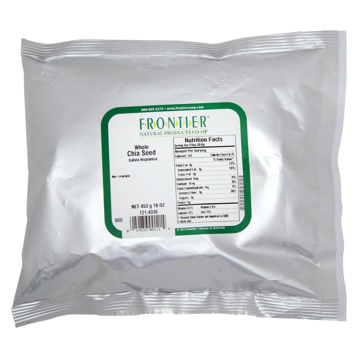 Frontier Co-op Whole Chia Seeds, 1 lb Bulk