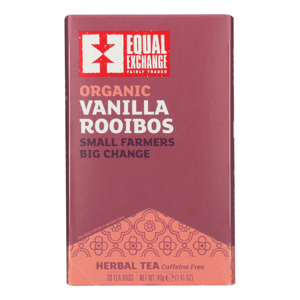 Equal Exchange Organic Vanilla Rooibos Herbal Tea, 20 Tea Bags (Case of 6)