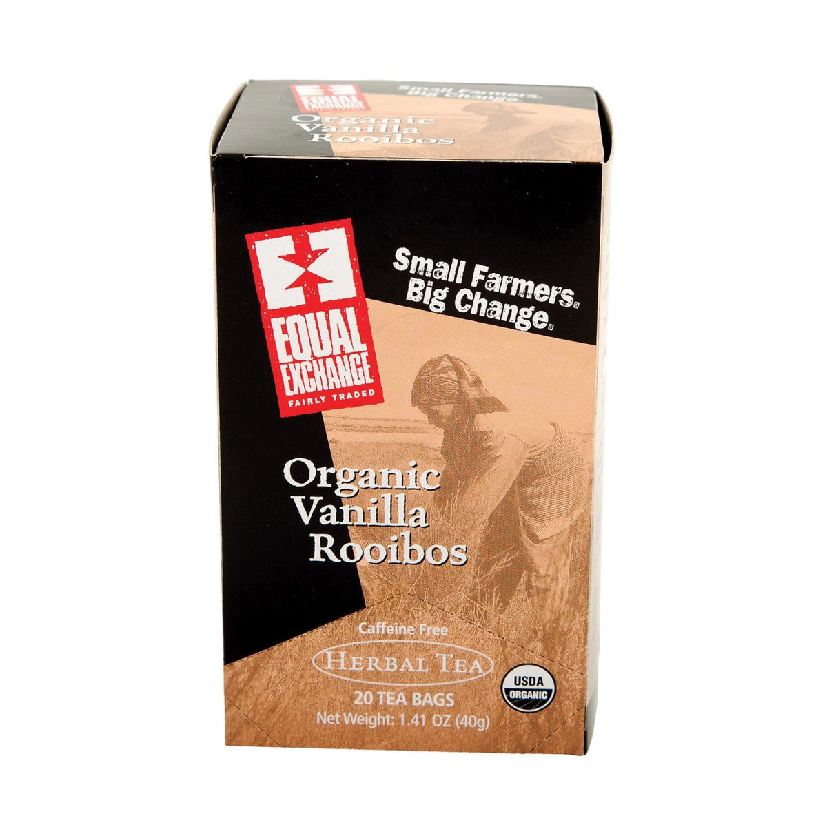 Equal Exchange Organic Vanilla Rooibos Herbal Tea, 20 Tea Bags (Case of 6)