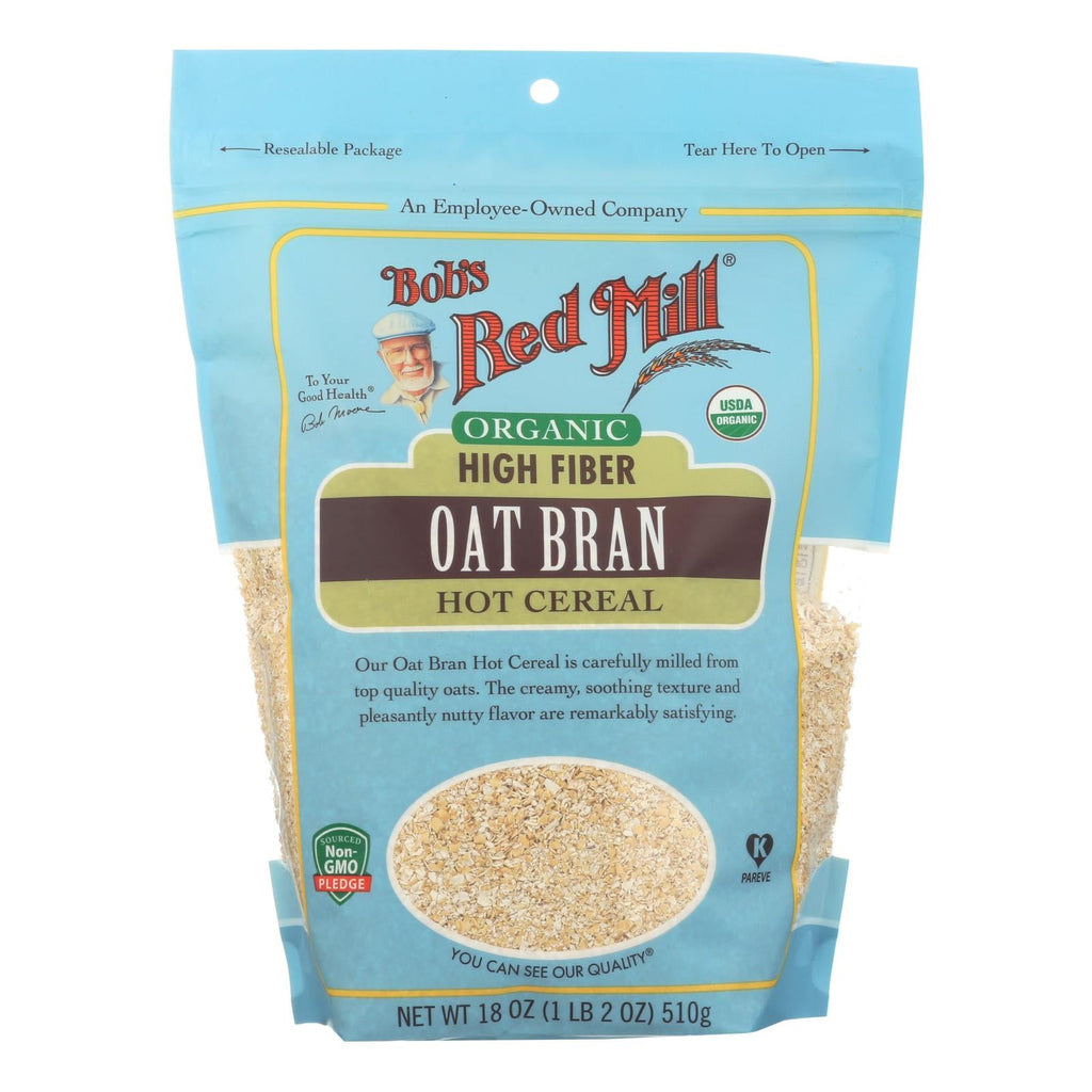 Bob's Red Mill Organic High Fiber Oat Bran Hot Cereal, 18 oz (Case of 4)