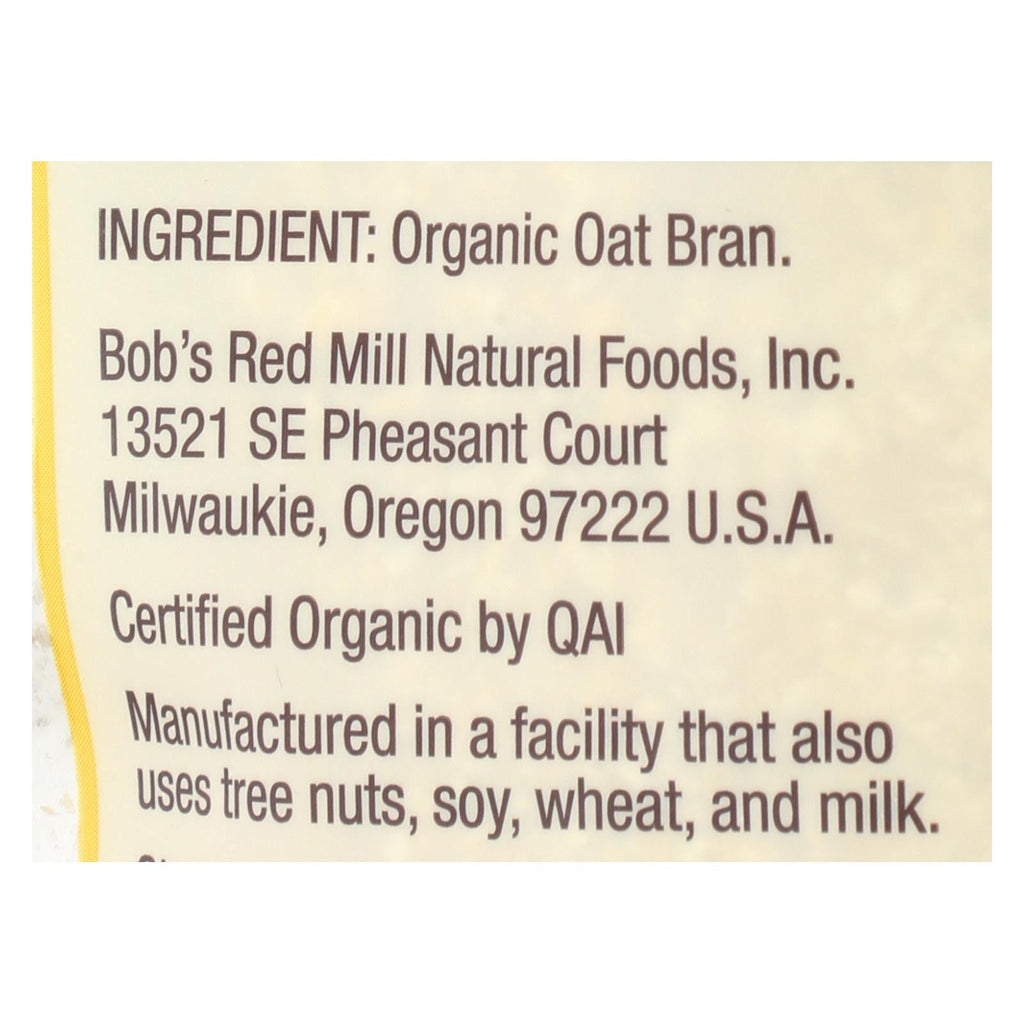 Bob's Red Mill Organic High Fiber Oat Bran Hot Cereal, 18 oz (Case of 4)