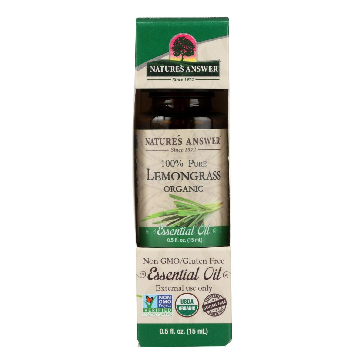 Nature's Answer Organic Lemongrass Essential Oil (Pack of 0.5 Oz.)