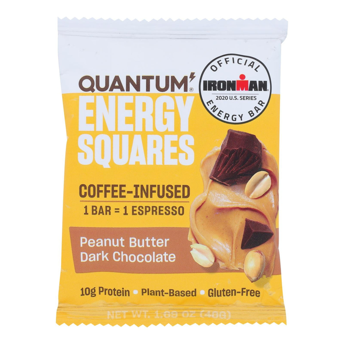 Quantum Energy Squares Peanut Butter Dark Chocolate Bar, 1.69 oz (Case of 8)