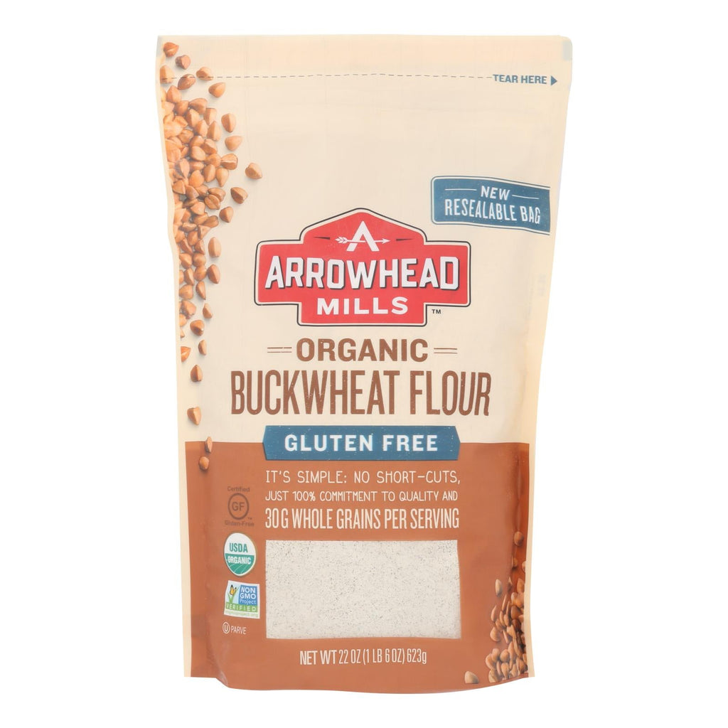 Arrowhead Mills Organic Gluten Free Buckwheat Flour, 22 oz (Case of 6)