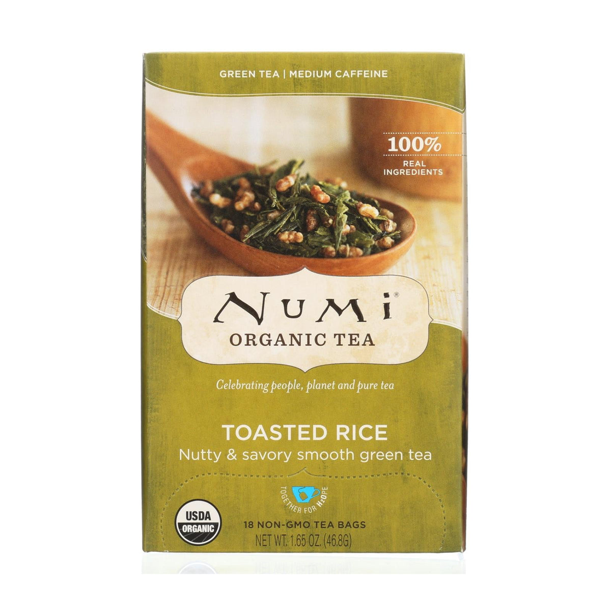 Numi Organic Toasted Rice Green Tea, 18 ct (Case of 6)