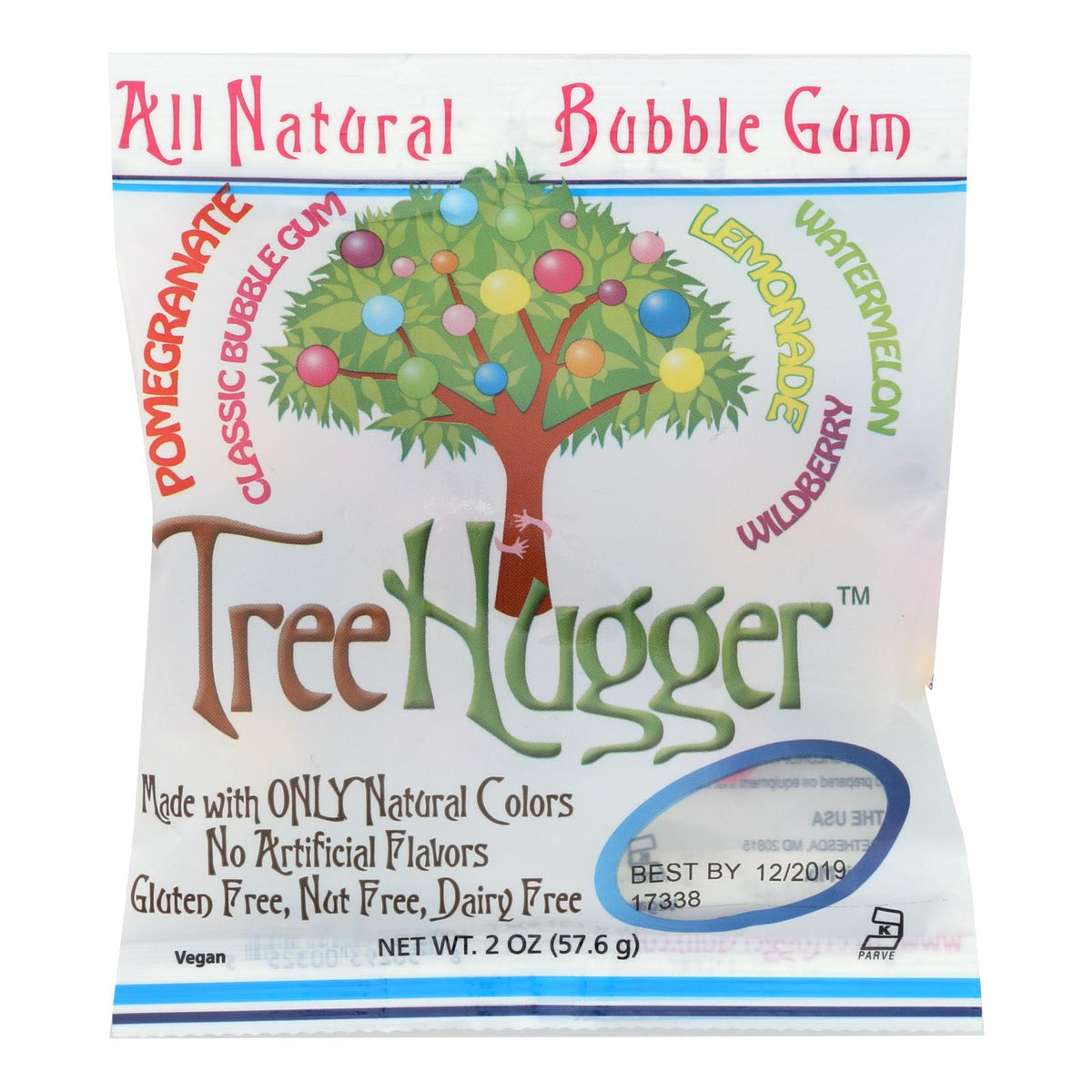 Tree Hugger Bubble Gum, Fantastic Fruit, 2 oz (Case of 12)