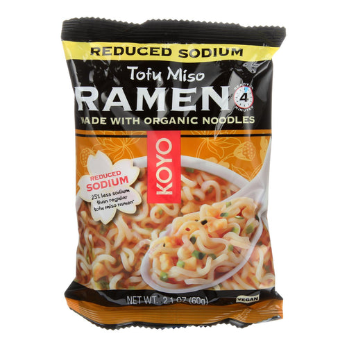 "Koyo Reduced Sodium Tofu Miso Ramen - 2.1 oz, Case of 12 Pack"