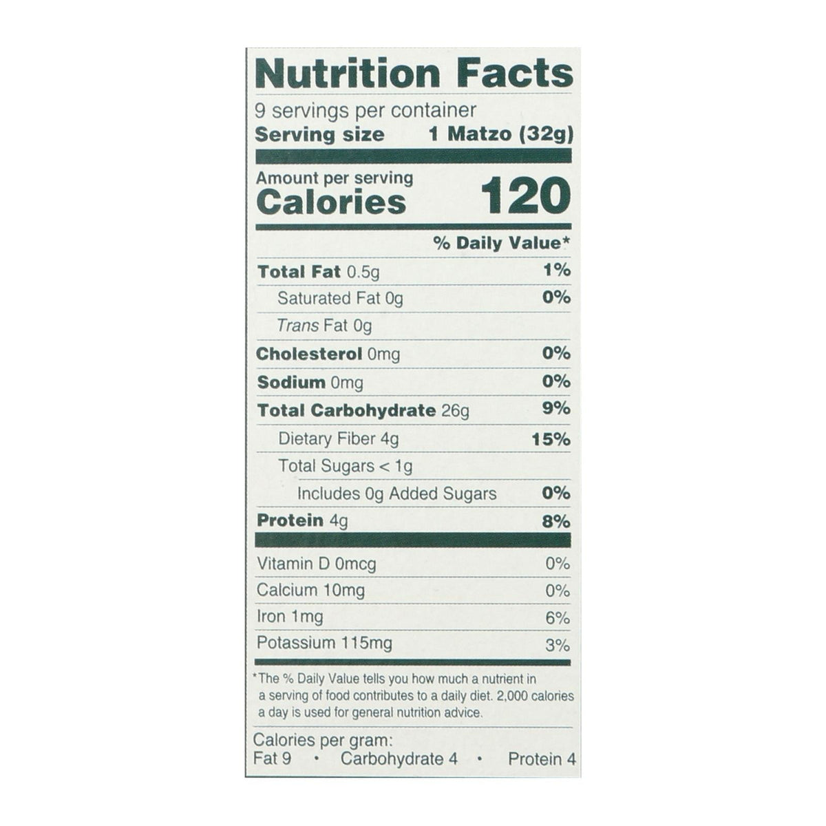 Manischewitz Whole Wheat Matzo, 10 oz (Case of 12)