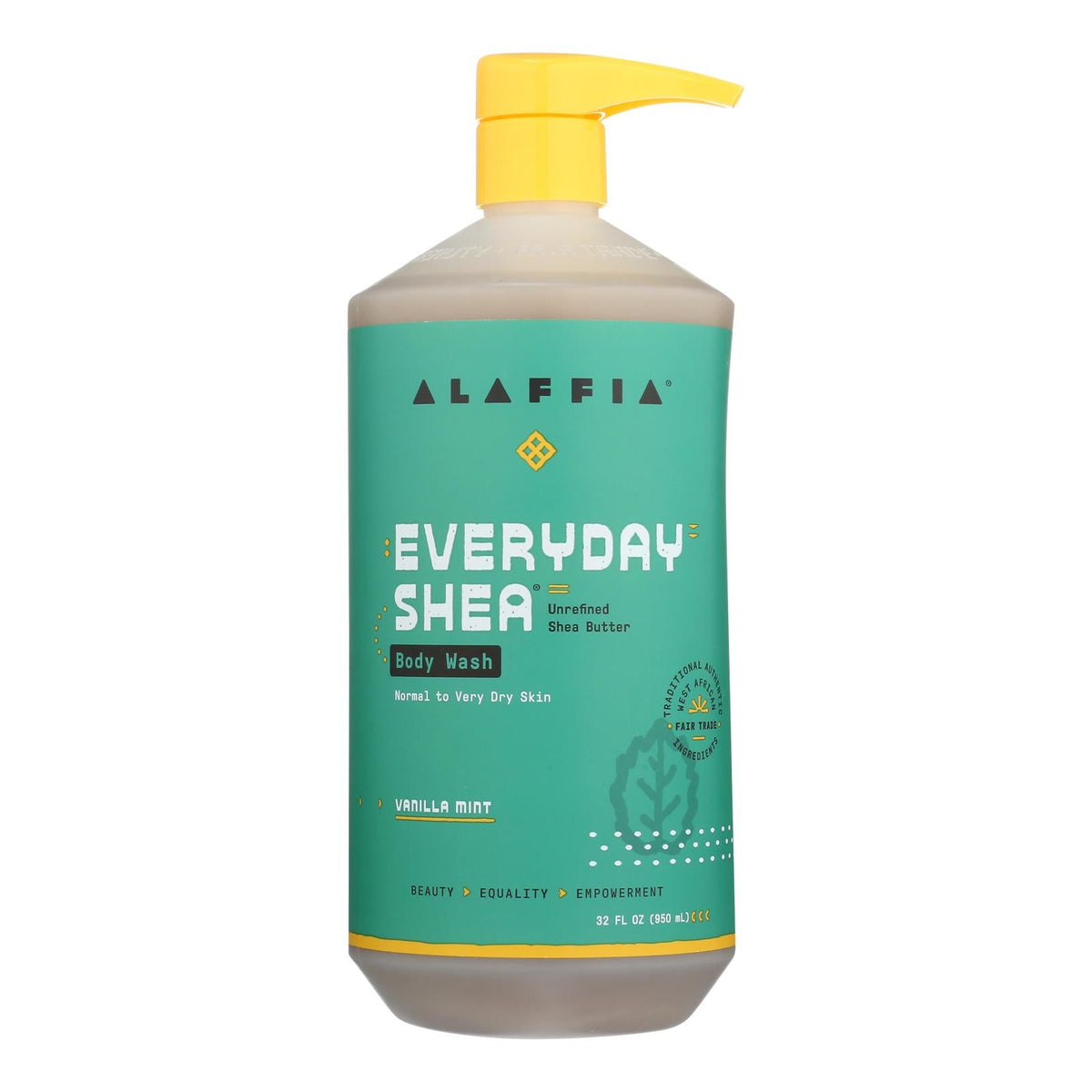 Alaffia Everyday Body Wash, Shea Vanilla, 32 oz (Case of 3)
