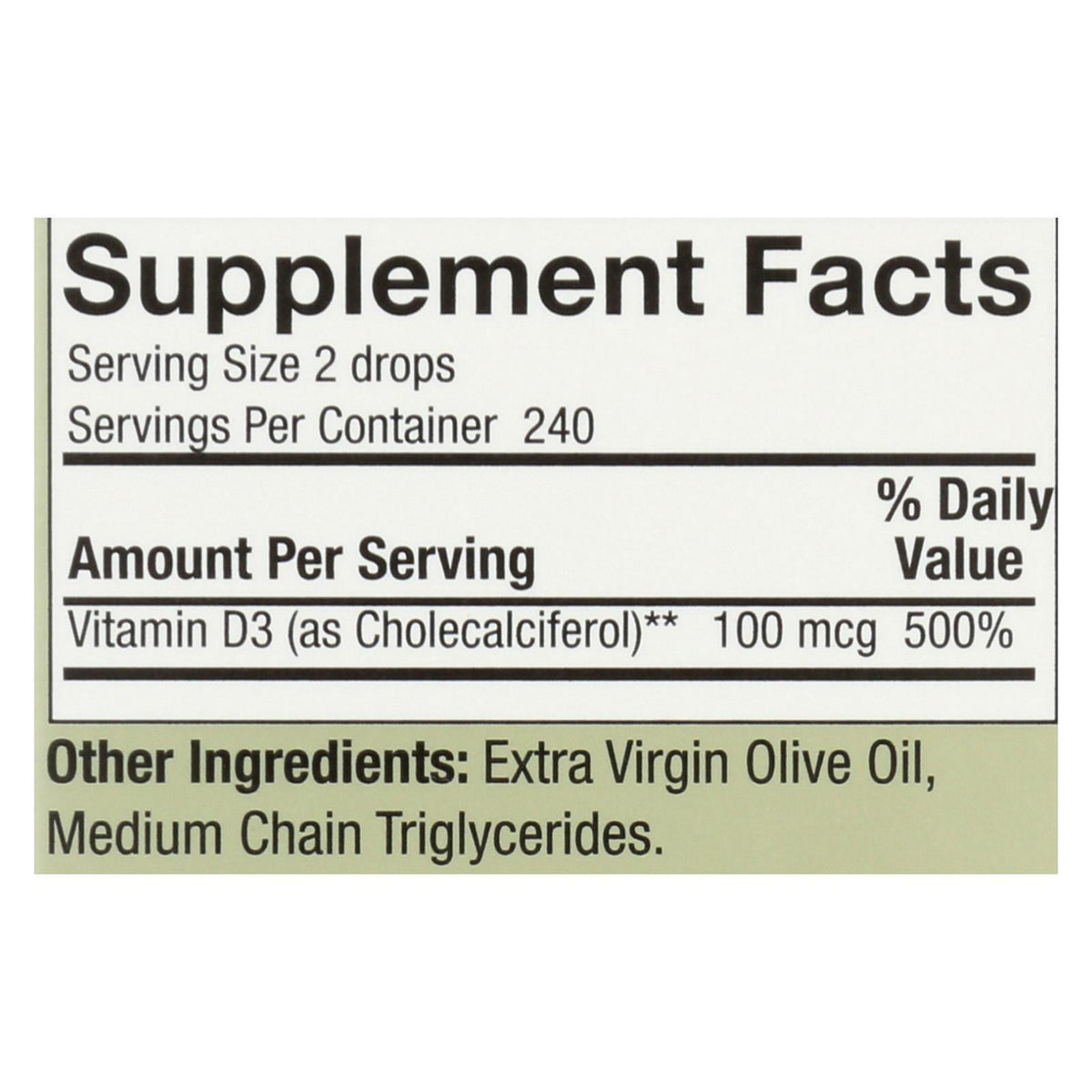 Nature's Answer Vitamin D-3 Drops  - 4000 IU, 0.5 Fl Oz