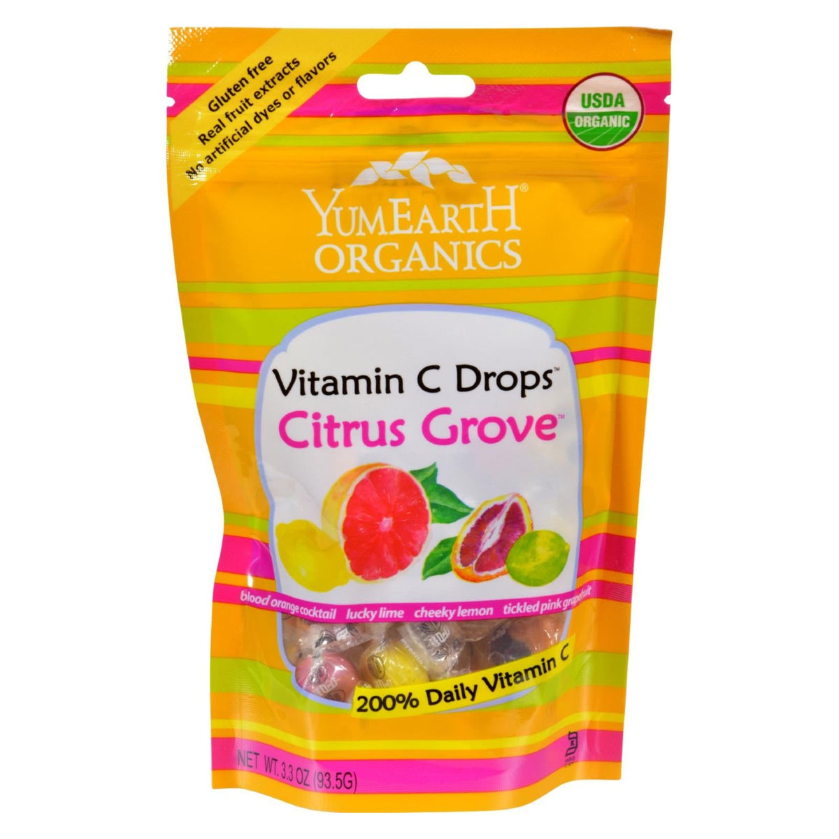Yummy Earth Organic Vitamin C Drops - Citrus Grove (Pack of 6) - 3.3 Oz.