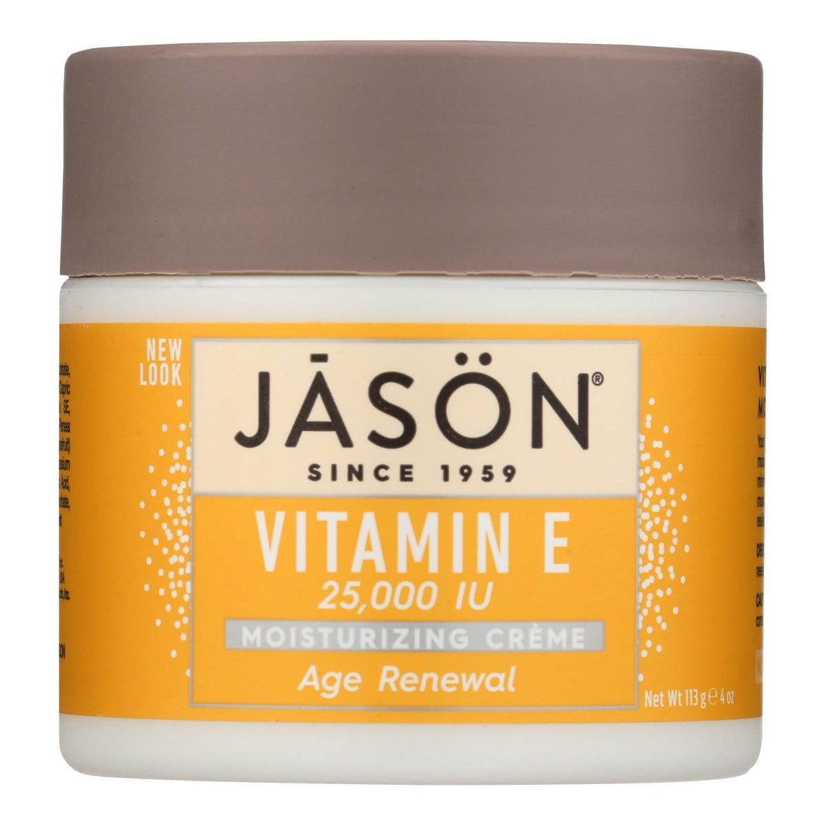 Jason Age Renewal Vitamin E 25,000 IU Moisturizing Creme, Fragrance Free, 4 oz
